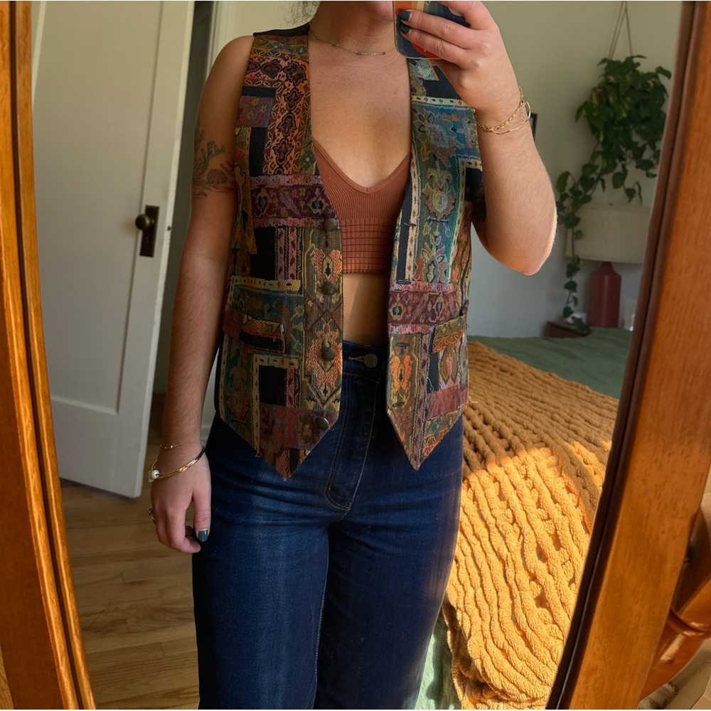 Vintage Express Multicolored Patchwork Vest